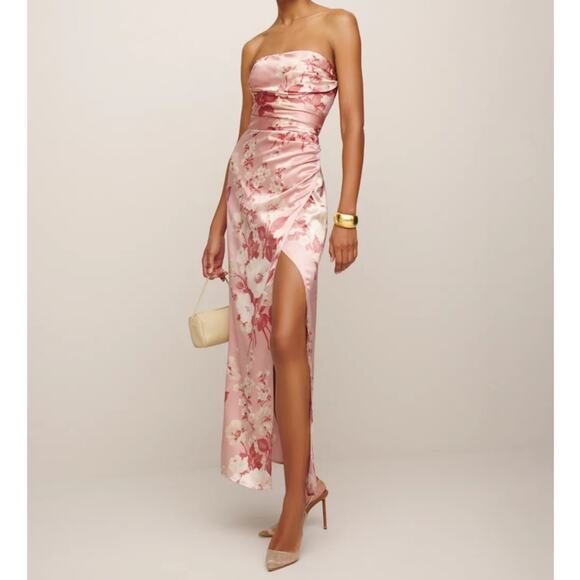 Reformation Barrow Silk Dress Bellini - Picture 12 of 12